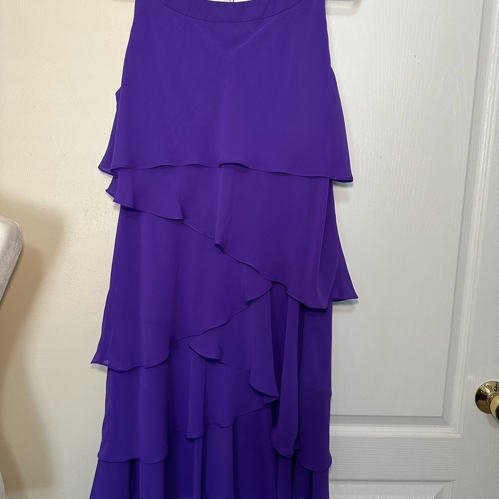 S. L. Fashions Embellished Sleeveless Tiered Dress - Picture 3 of 6